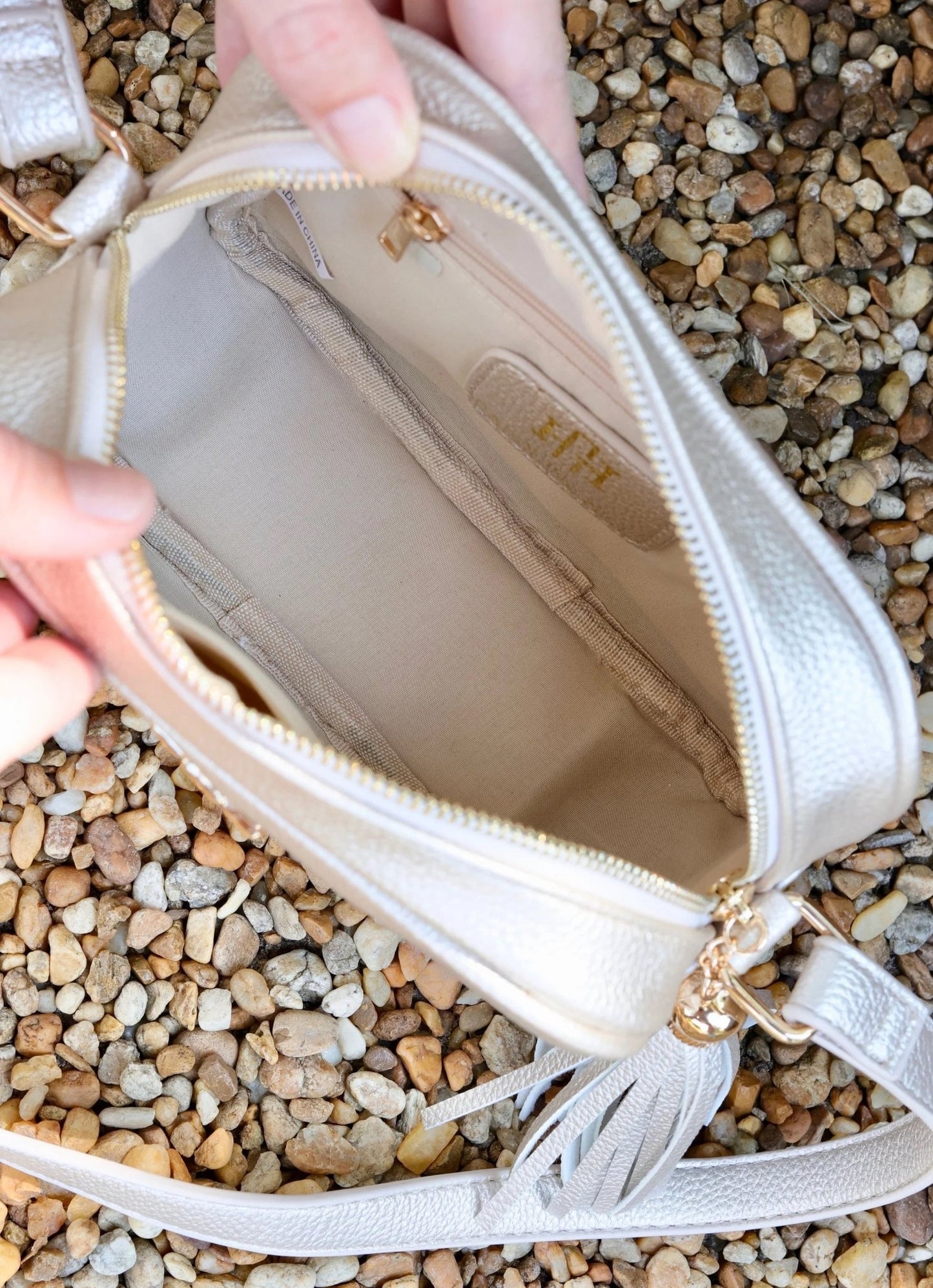 RYLIE CROSSBODY WITH TASSEL - CREAM - Gopher Lane Boutique & Gifts