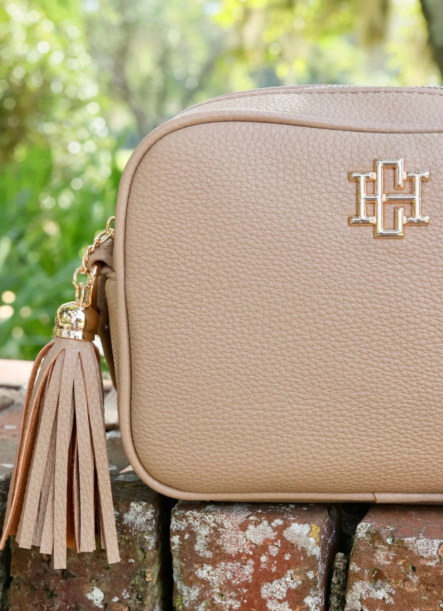 RYLIE CROSSBODY WITH TASSEL - TAUPE - Gopher Lane Boutique & Gifts