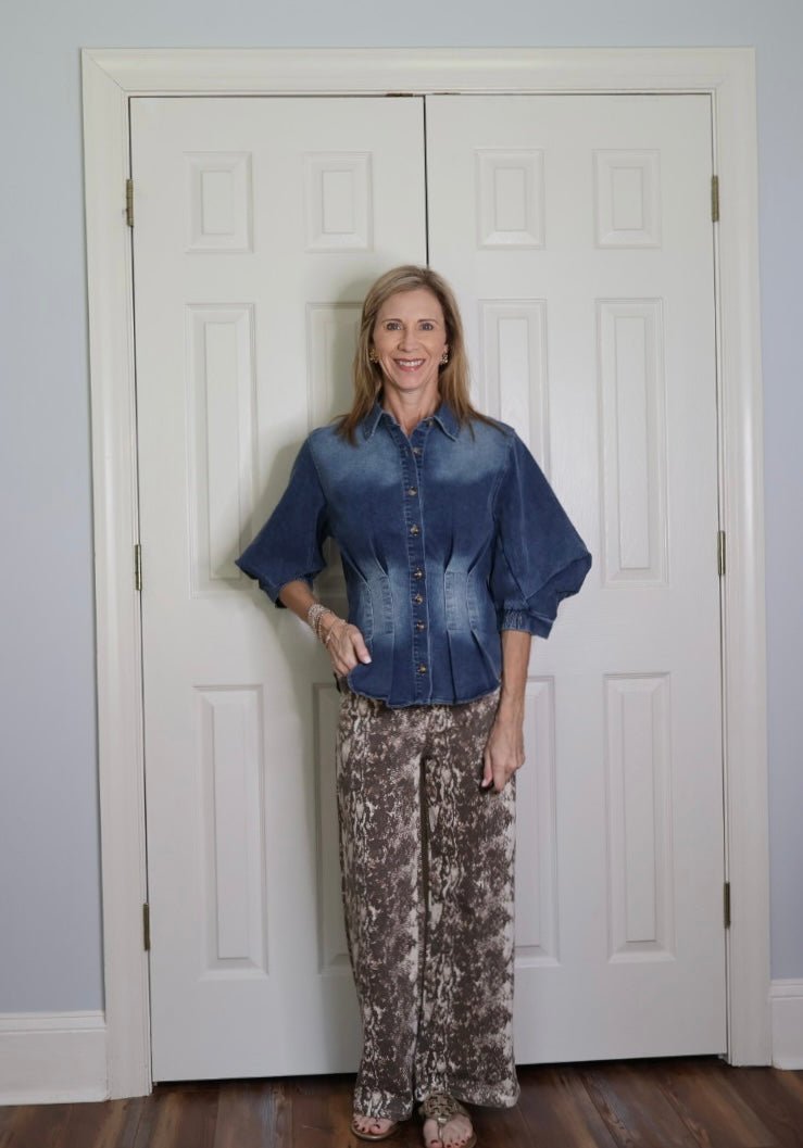 SAHRA SNAKESKIN WIDE LEG TROUSERS - Gopher Lane Boutique & Gifts