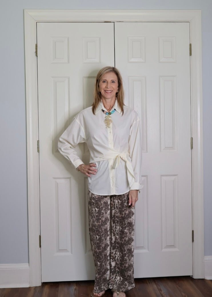 SAHRA SNAKESKIN WIDE LEG TROUSERS - Gopher Lane Boutique & Gifts