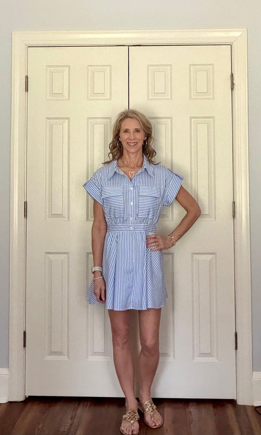 SEASIDE STRIPE MINI DRESS BY KARLIE - Gopher Lane Boutique & Gifts