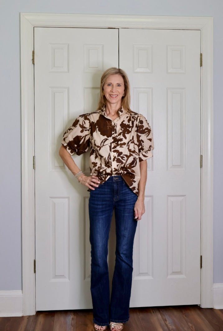 SIENNA BLOOM PUFF SLEEVE BLOUSE - Gopher Lane Boutique & Gifts