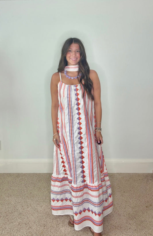 SIENNA GEOMETRIC FLARE SUNDRESS - Gopher Lane Boutique & Gifts
