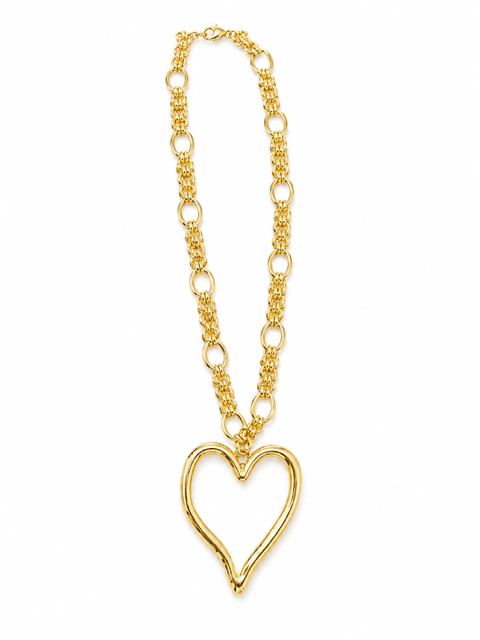 SIENNA GOLD CHARM NECKLACE WITH JUMBO HEART - Gopher Lane Boutique & Gifts