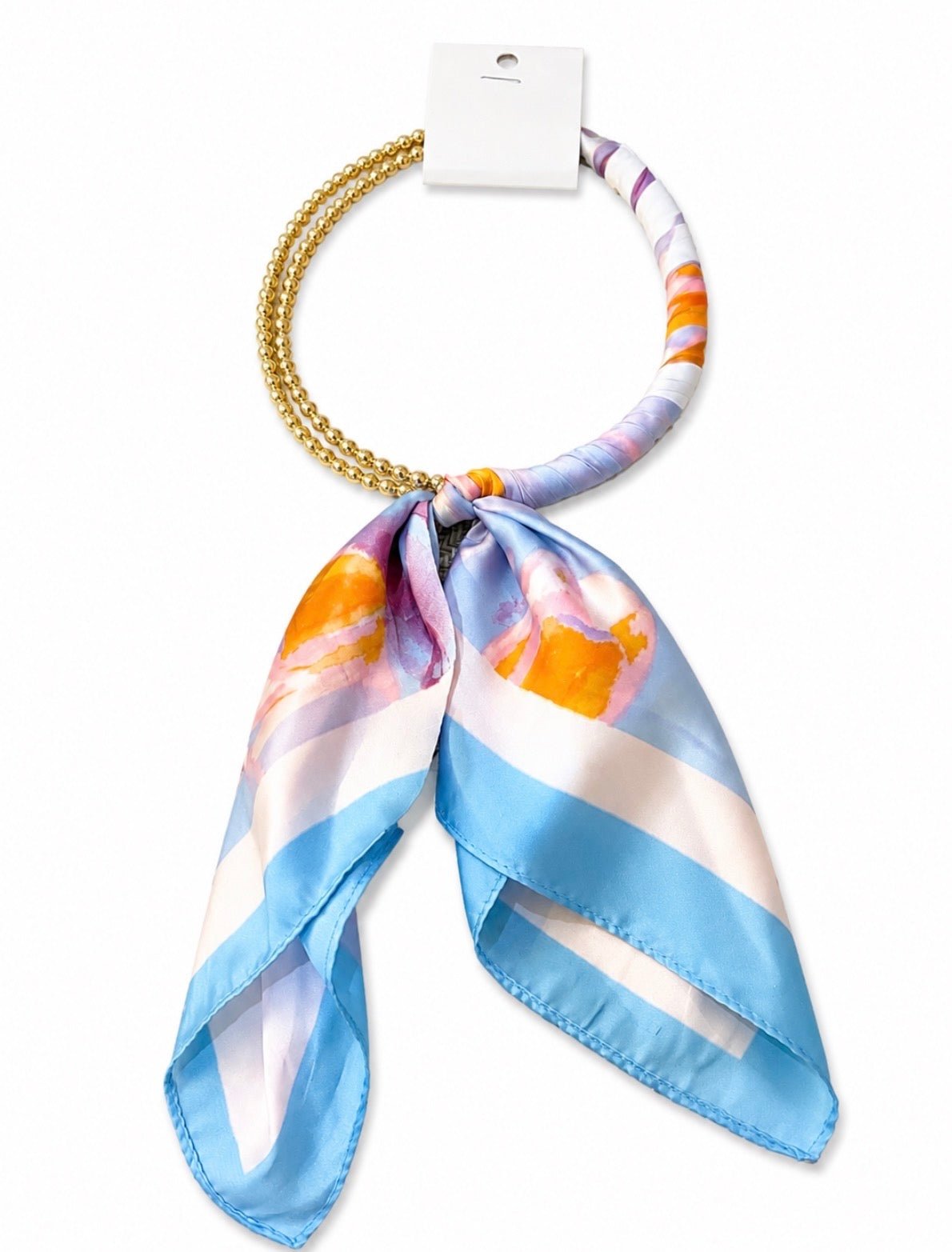SILK SCARF WRAPPED COLLAR NECKLACE - Gopher Lane Boutique & Gifts