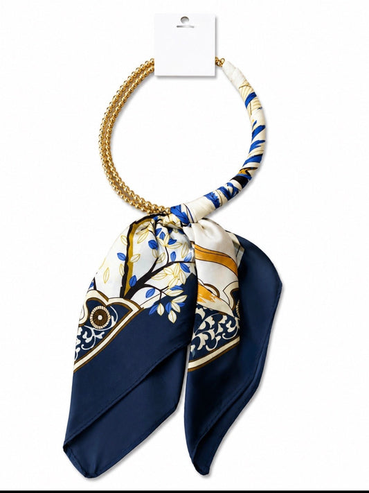 SILK SCARF WRAPPED COLLAR NECKLACE - Gopher Lane Boutique & Gifts
