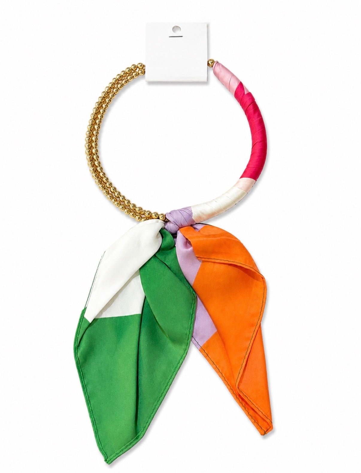 SILK SCARF WRAPPED COLLAR NECKLACE - Gopher Lane Boutique & Gifts