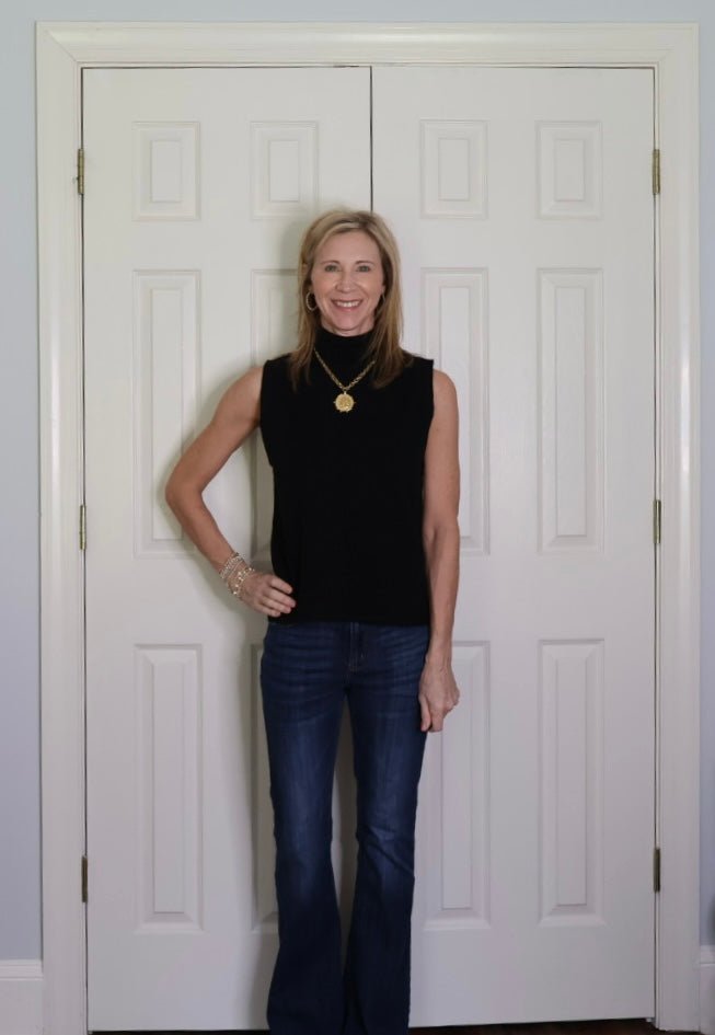 SLEEVELESS BLACK TURTLENECK SWEATER - Gopher Lane Boutique & Gifts