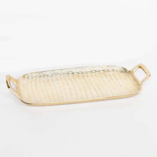 SMALL GOLD AND WHITE TRAY - Gopher Lane Boutique & Gifts