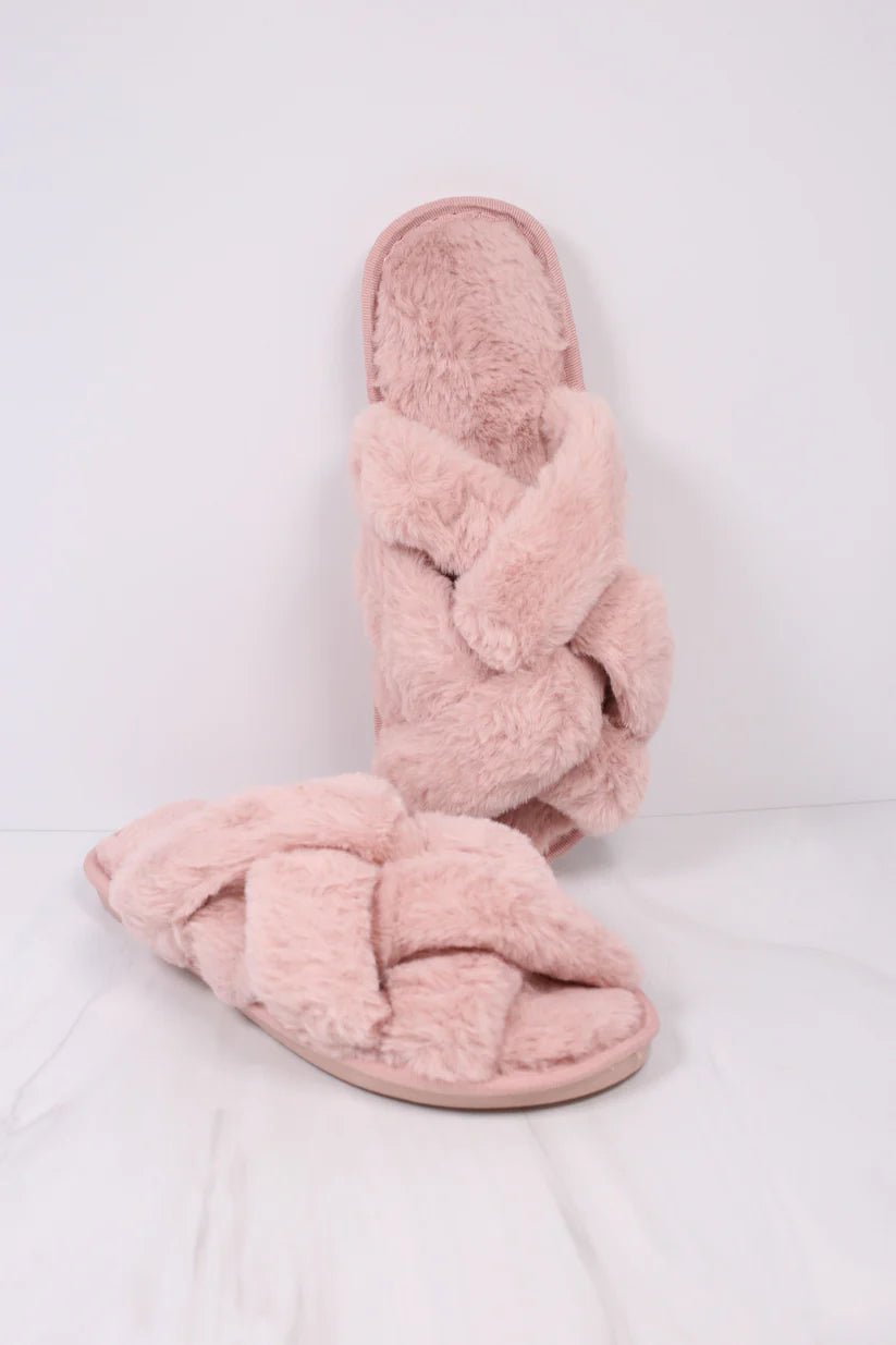 SOFIE OPEN SLIPPERS - BLUSH - Gopher Lane Boutique & Gifts