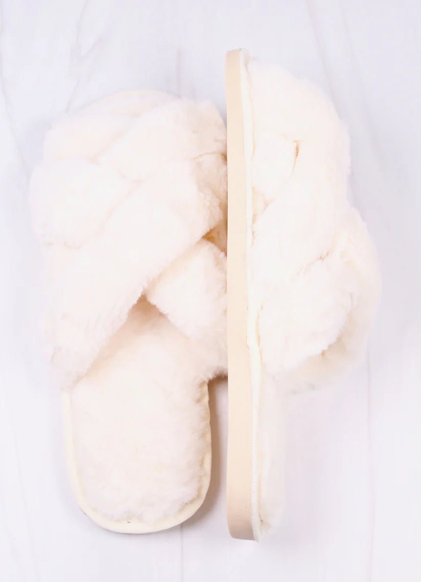 SOFIE OPEN SLIPPERS - IVORY - Gopher Lane Boutique & Gifts