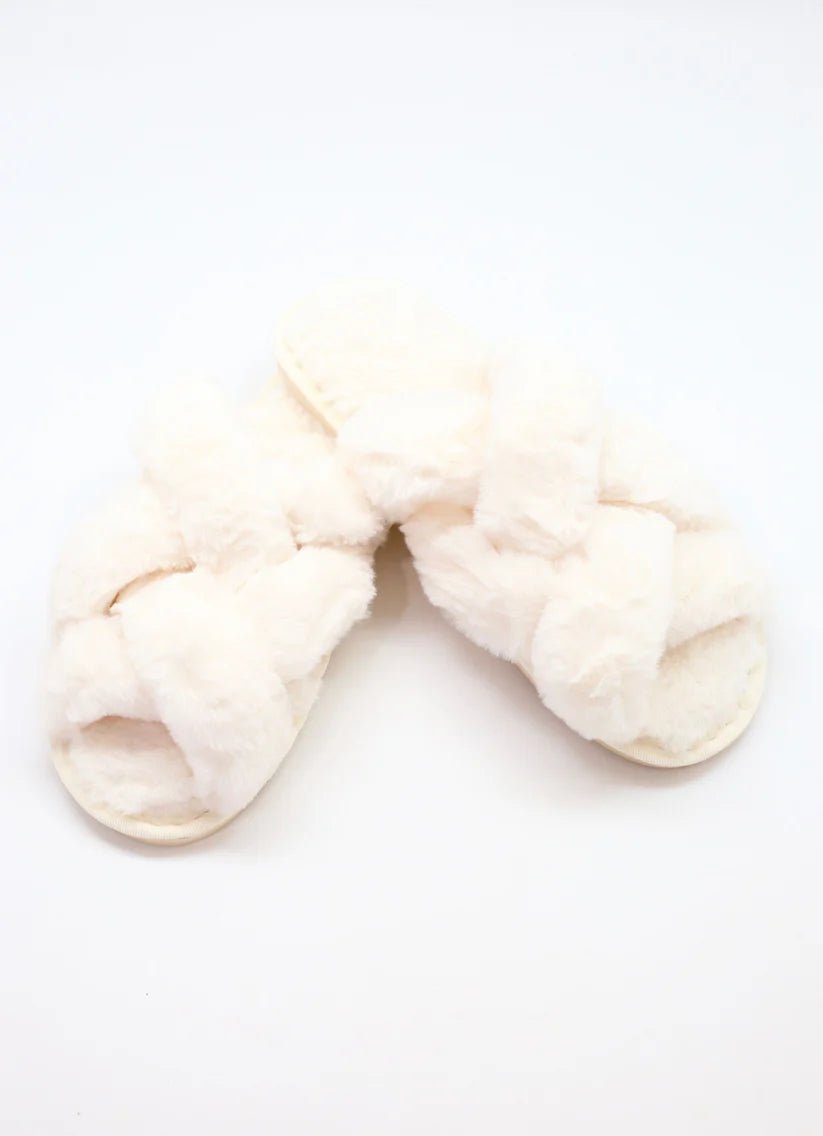 SOFIE OPEN SLIPPERS - IVORY - Gopher Lane Boutique & Gifts