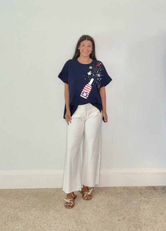 "STAR SPANGLED POP" SEQUINED TEE - Gopher Lane Boutique & Gifts