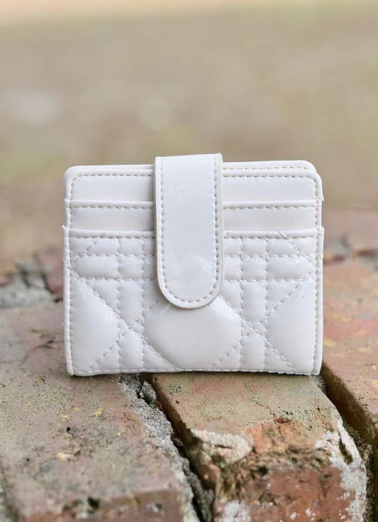 TATE CARD HOLDER WALLET - IVORY PATENT LQ - Gopher Lane Boutique & Gifts
