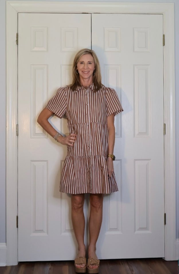 THE AUTUMN STRIPED MINI DRESS—AVAILABLE IN CURVE - Gopher Lane Boutique & Gifts