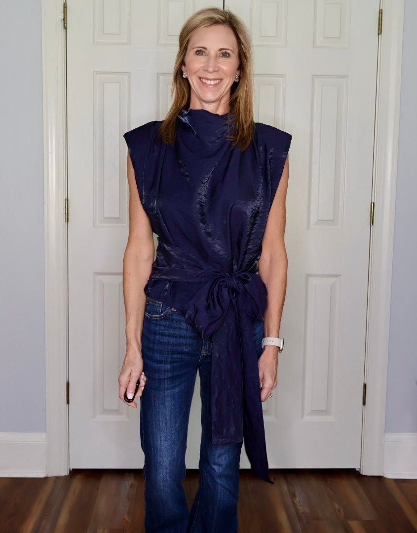 THE BLAIR TOP-NAVY - Gopher Lane Boutique & Gifts