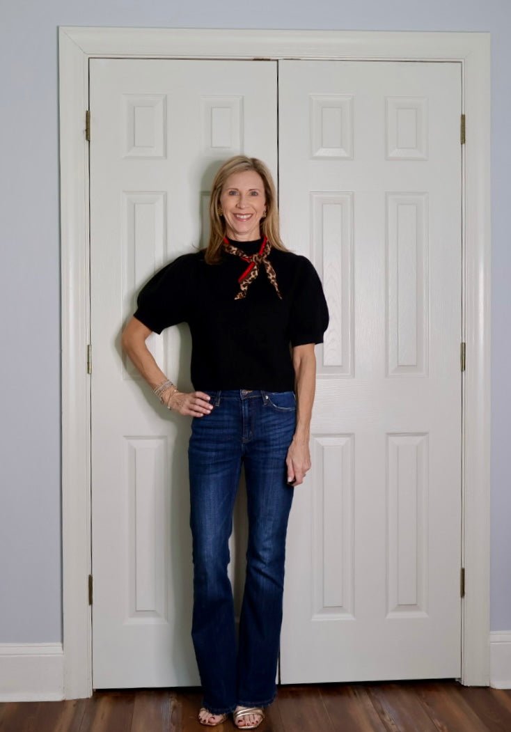 THE ELIZA BLACK TOP WITH SCARF ACCESSORY - Gopher Lane Boutique & Gifts