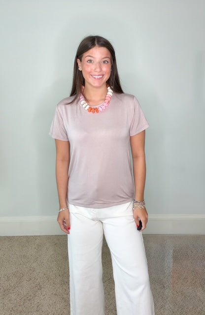 THE ESSENTIAL TEE IN TAN BY KARLIE - Gopher Lane Boutique & Gifts