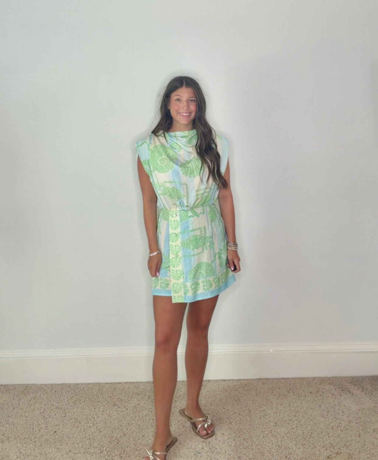THE ISLAND MUSE HIGH-NECK SHELL ROMPER BY KARLIE - Gopher Lane Boutique & Gifts