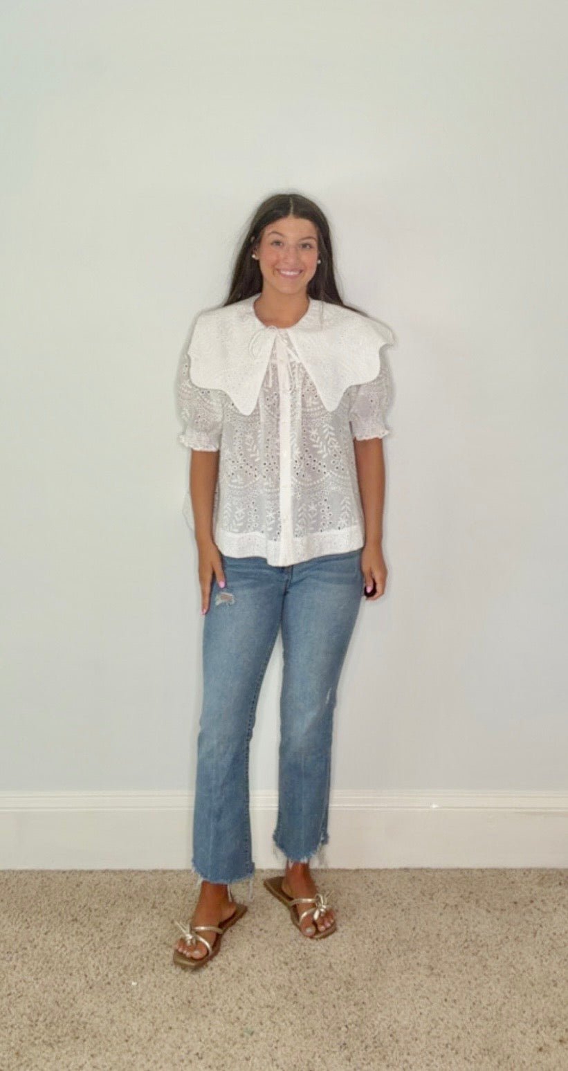 THE MADELINE EYELET BLOUSE BY KARLIE - Gopher Lane Boutique & Gifts