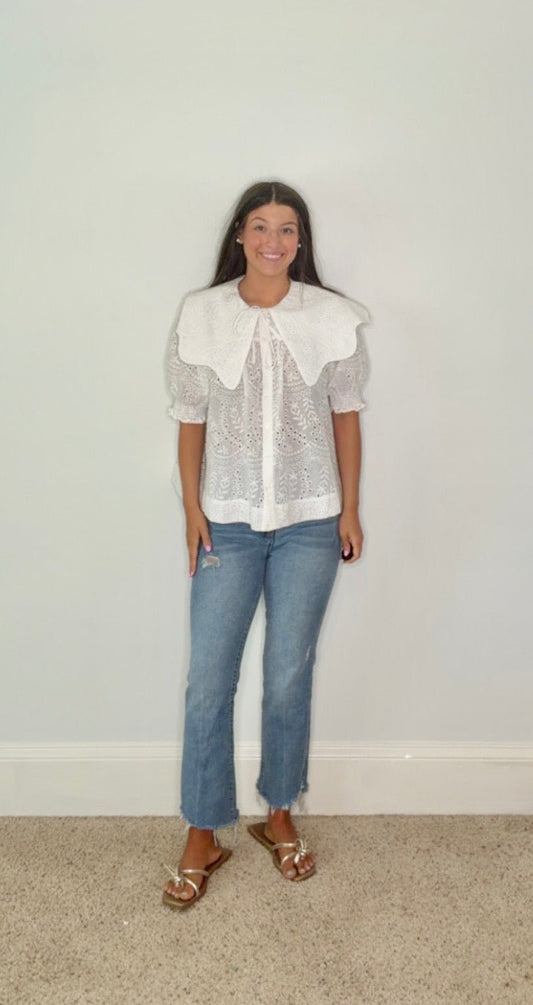 THE MADELINE EYELET BLOUSE BY KARLIE - Gopher Lane Boutique & Gifts