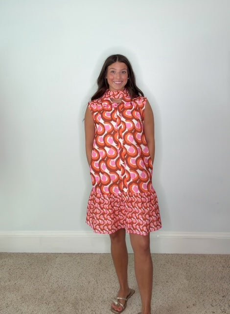 THE MARGOT RETRO GEOMETRIC MINI DRESS - Gopher Lane Boutique & Gifts