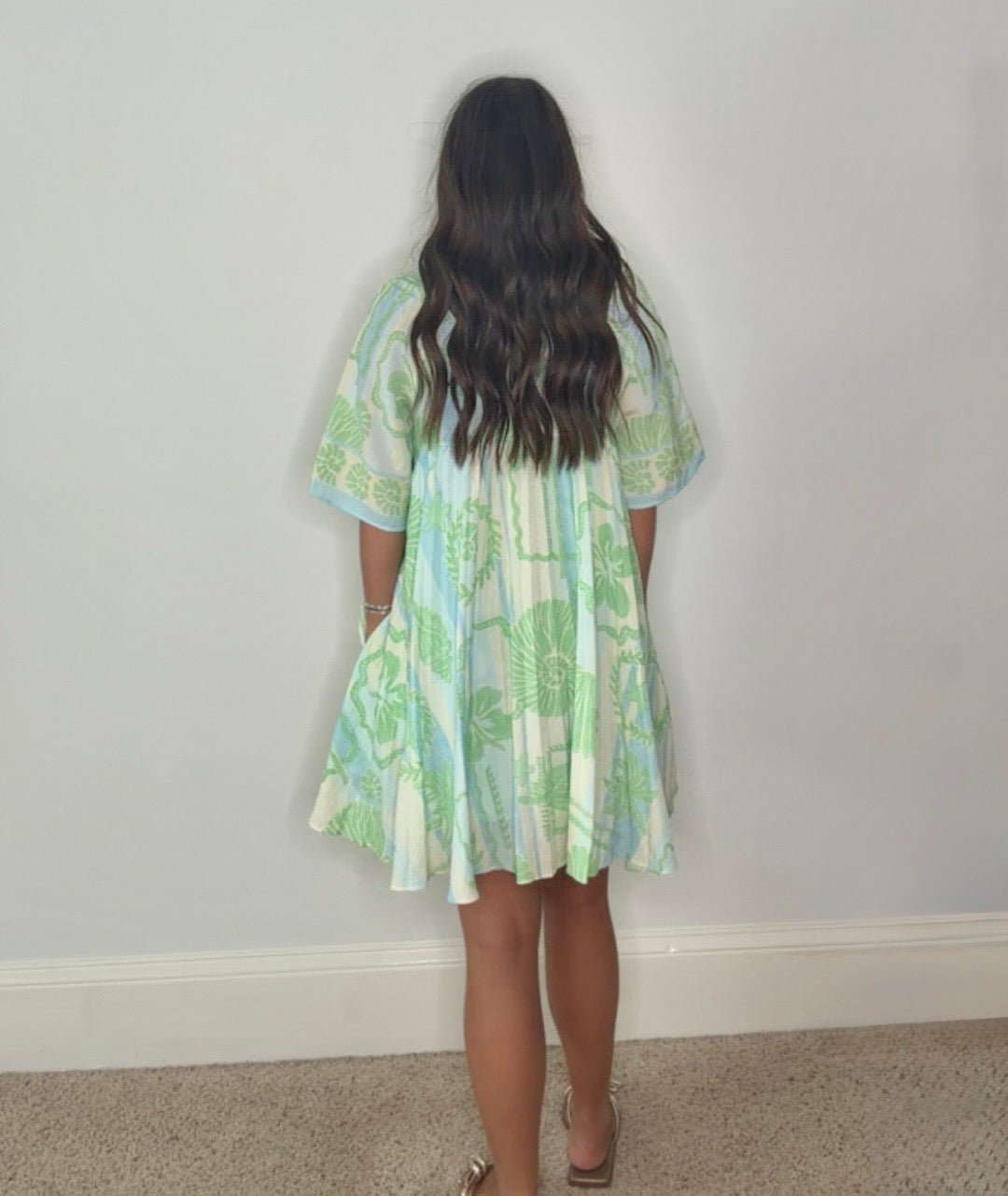 THE SEASIDE SHELL BUTTON DOWN MINI DRESS BY KARLIE - Gopher Lane Boutique & Gifts