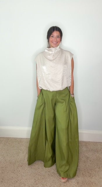 THE SIENNA STRIPED PANTS-GREEN - Gopher Lane Boutique & Gifts