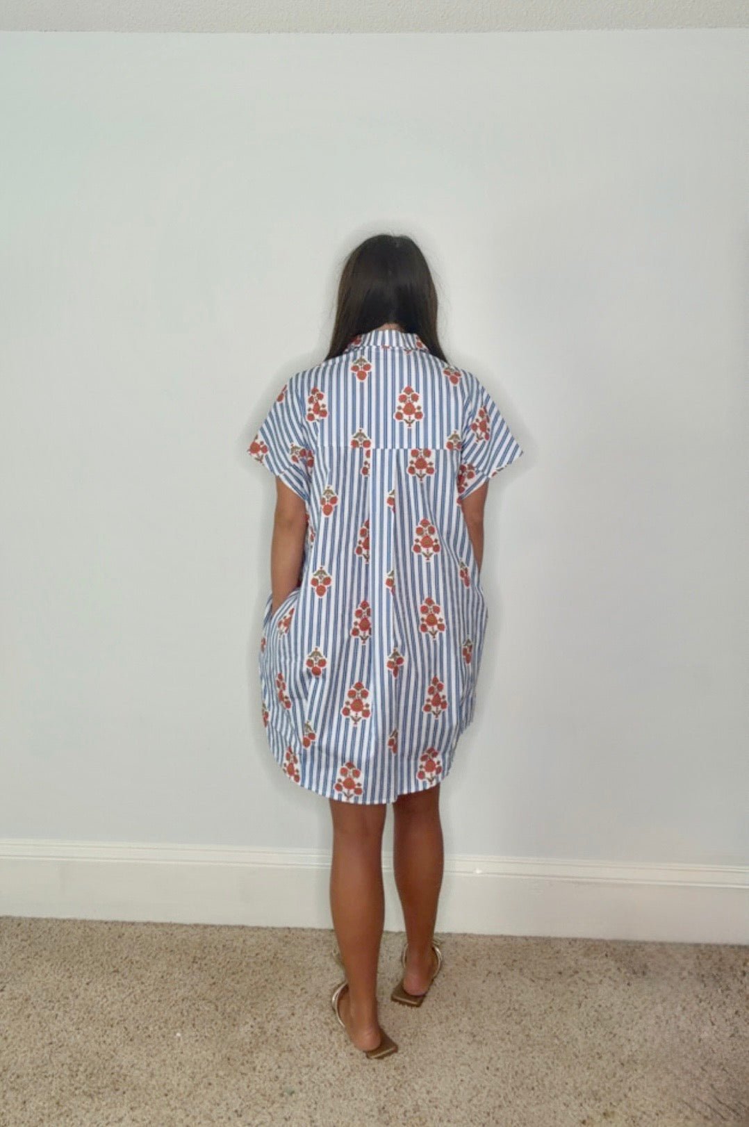 THE SIENNA STRIPED SHIRT DRESS BY KARLIE - Gopher Lane Boutique & Gifts