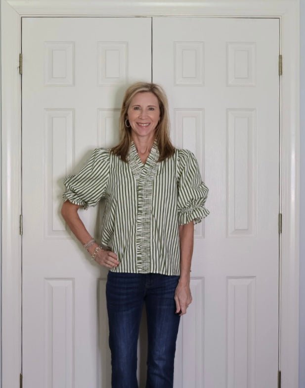 The Sierra Ruffled Puff-Sleeve Blouse - Gopher Lane Boutique & Gifts