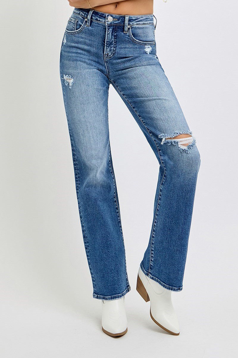 TUMMY CONTROL HIGH RISE STRAIGHT JEANS - Gopher Lane Boutique & Gifts