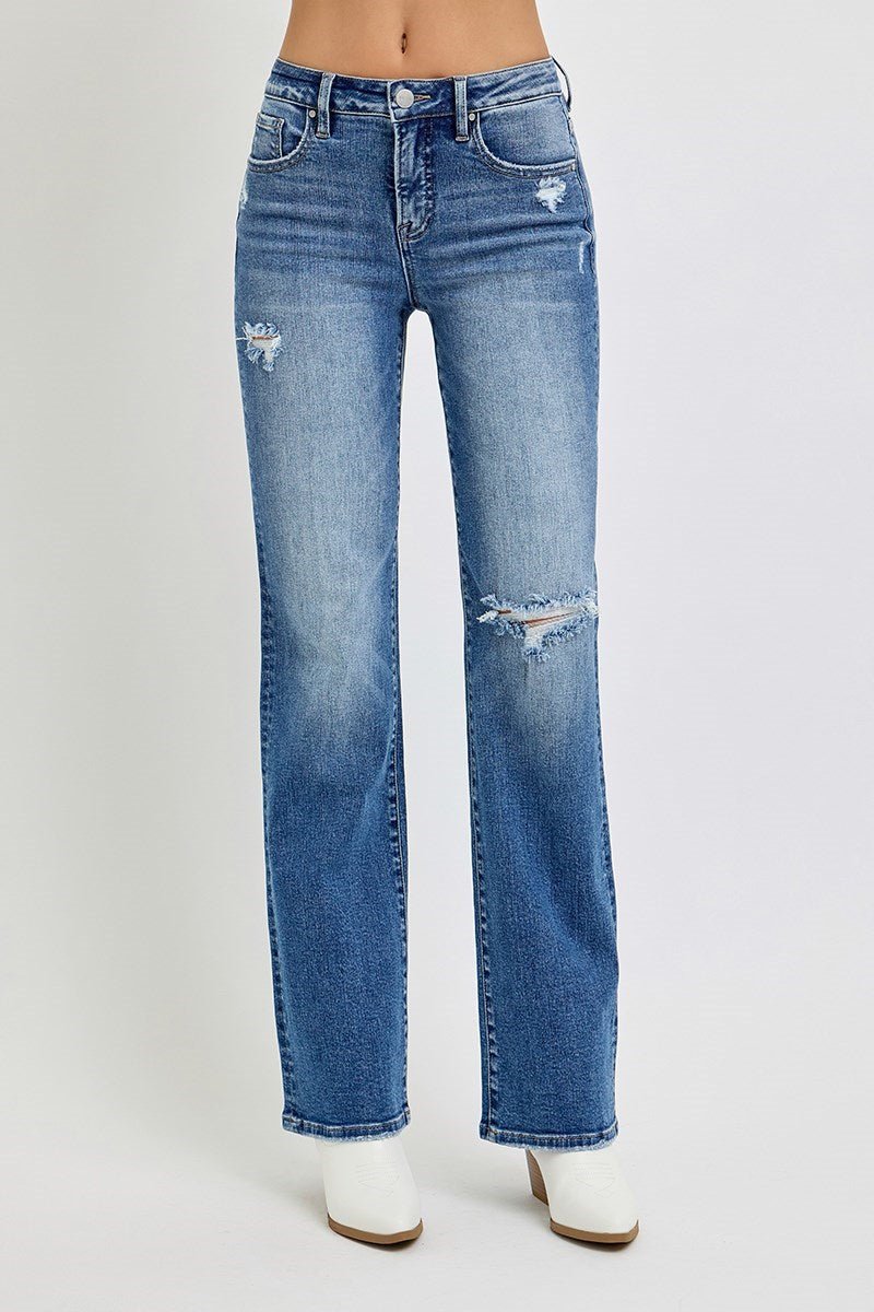 TUMMY CONTROL HIGH RISE STRAIGHT JEANS - Gopher Lane Boutique & Gifts