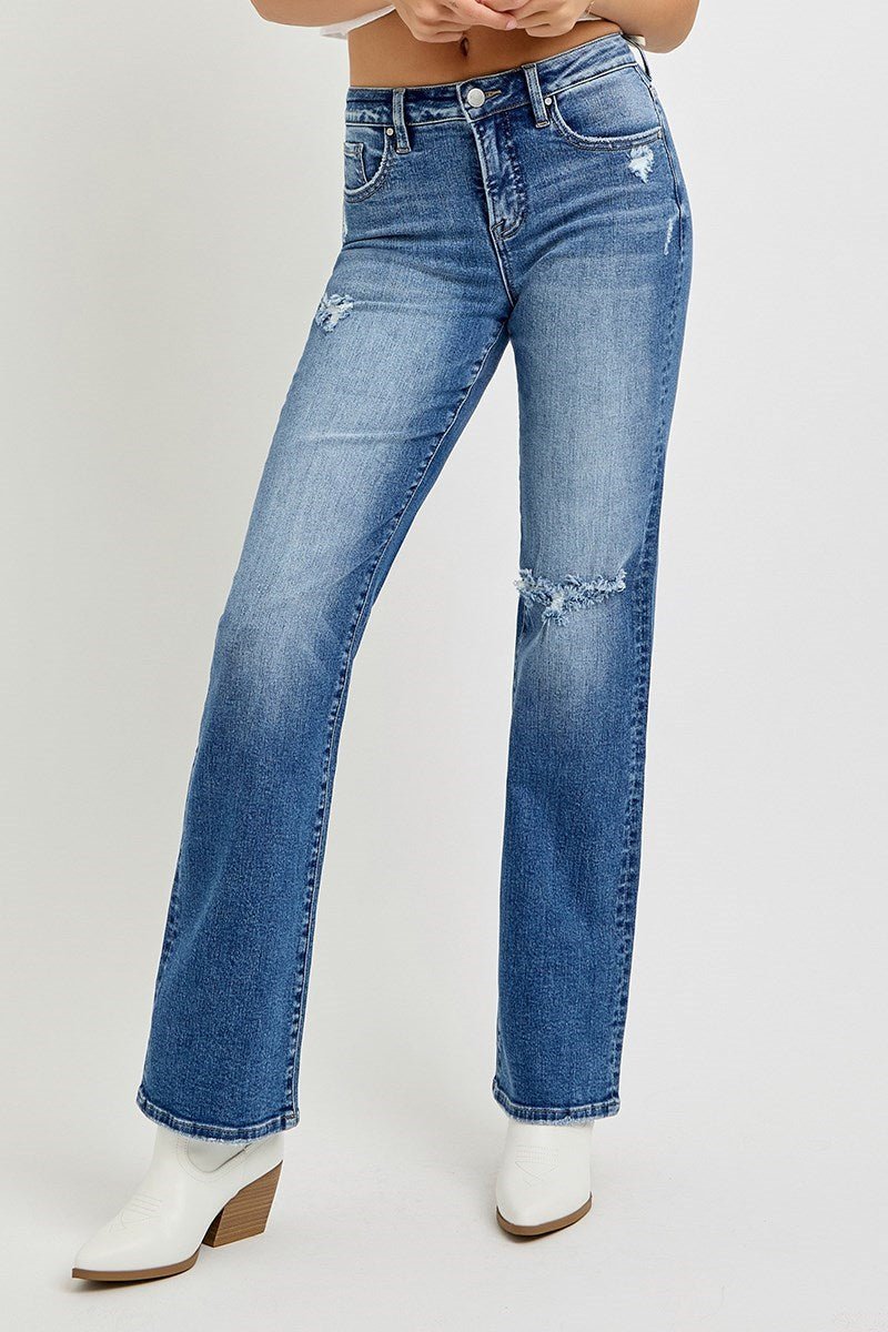 TUMMY CONTROL HIGH RISE STRAIGHT JEANS - Gopher Lane Boutique & Gifts