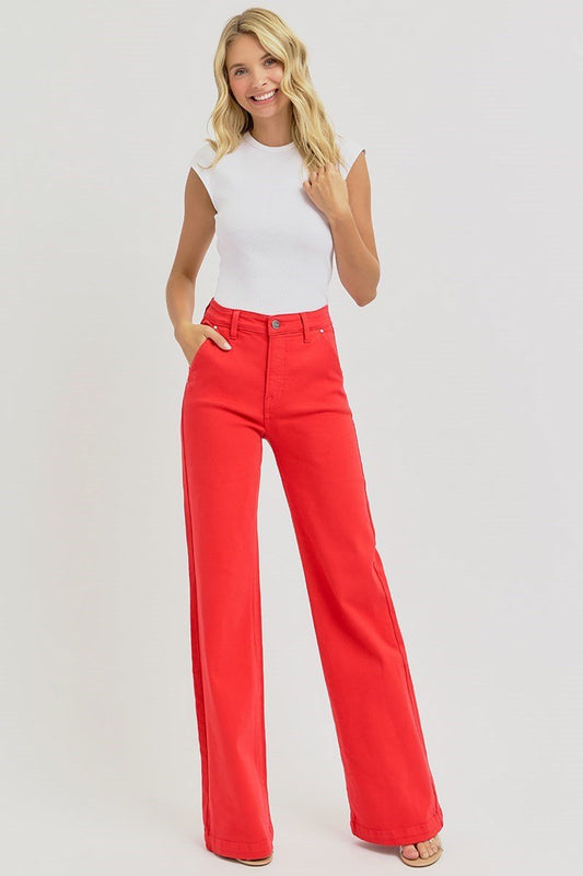 TUMMY CONTROL HIGH RISE WIDE LEG PANTS - Gopher Lane Boutique & Gifts