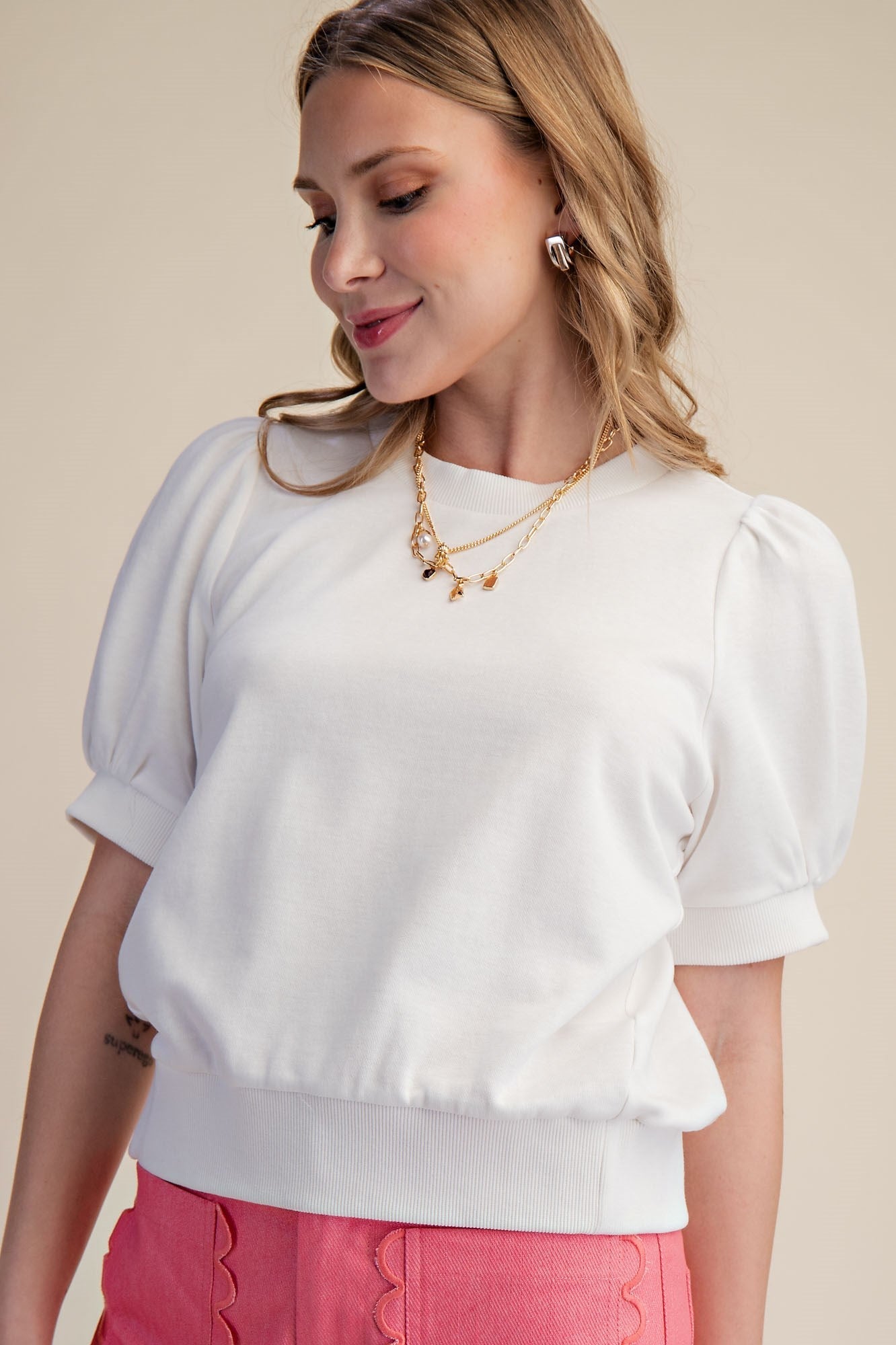 VICTORIA RIBBED PUFF SLEEVE KNIT TOP - Gopher Lane Boutique & Gifts