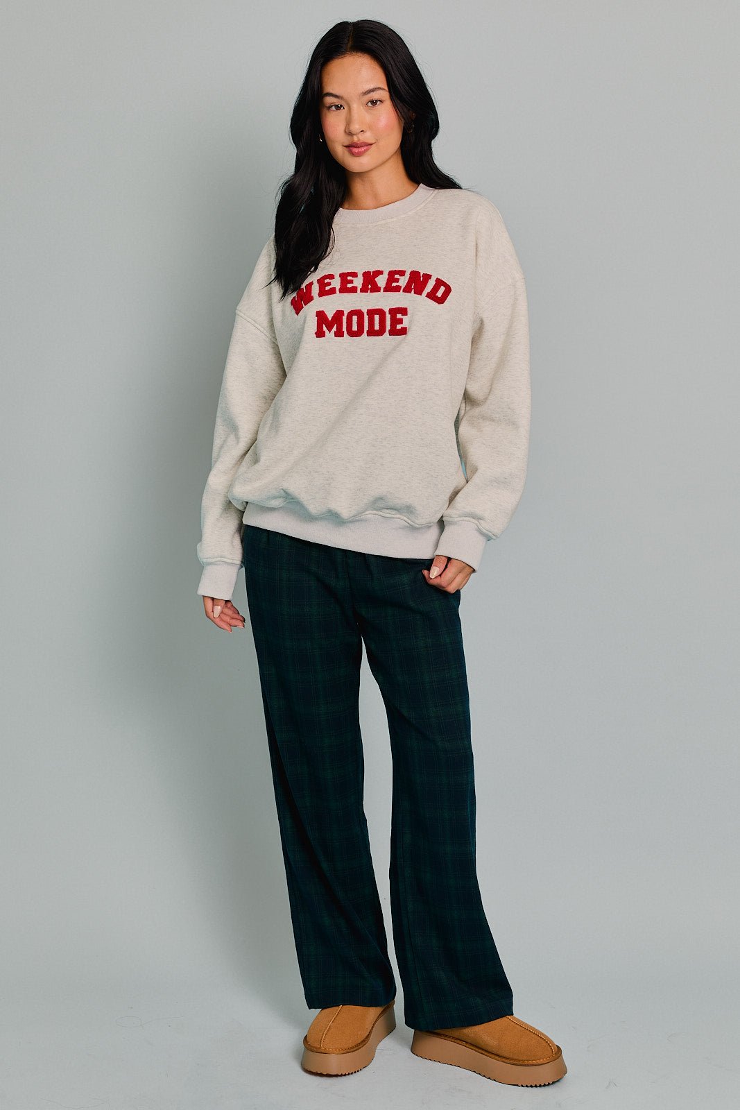 "WEEKEND MODE" FLEECE SWEATSHIRT - Gopher Lane Boutique & Gifts