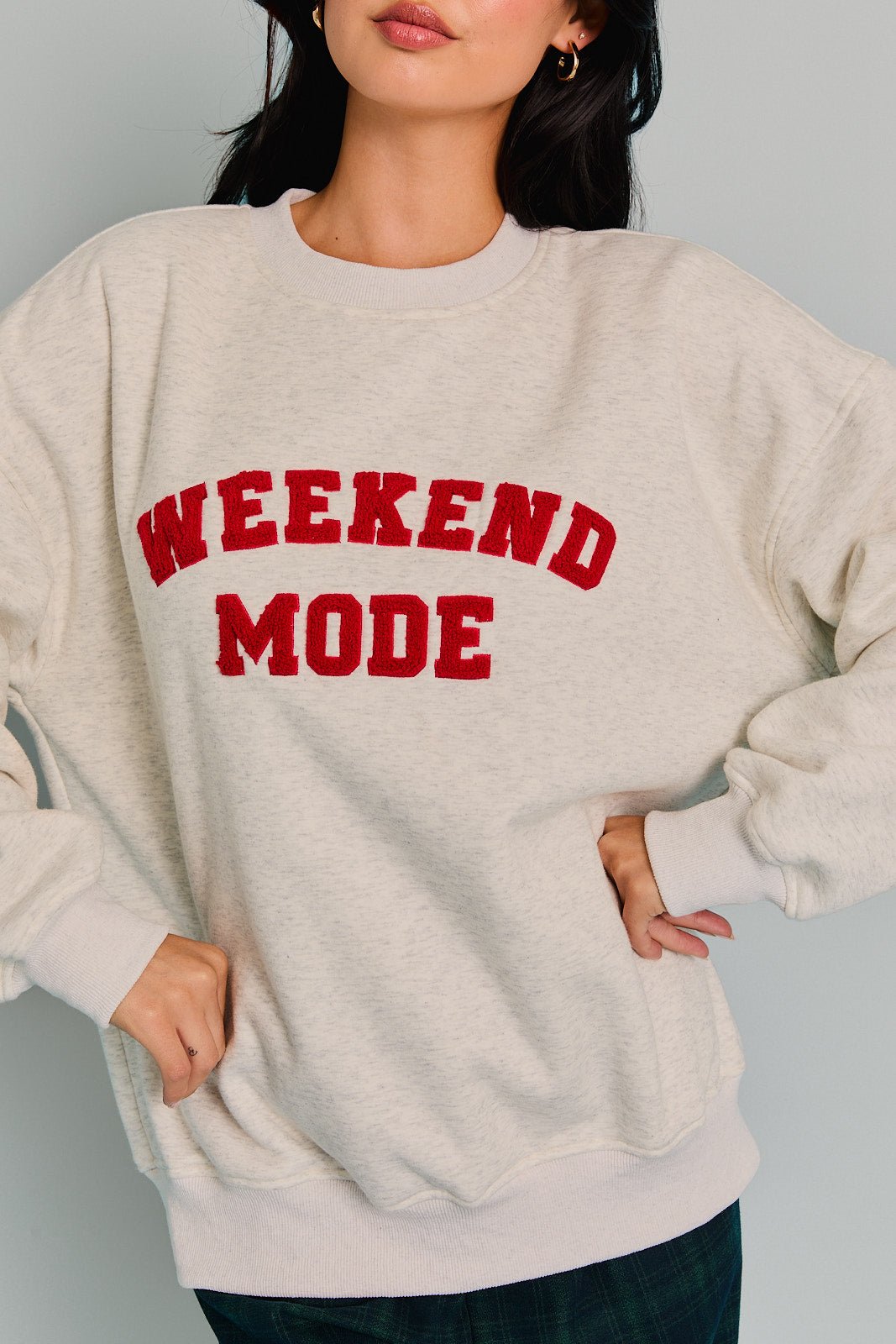 "WEEKEND MODE" FLEECE SWEATSHIRT - Gopher Lane Boutique & Gifts