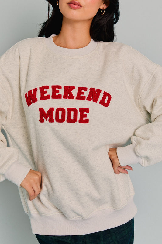 "WEEKEND MODE" FLEECE SWEATSHIRT - Gopher Lane Boutique & Gifts