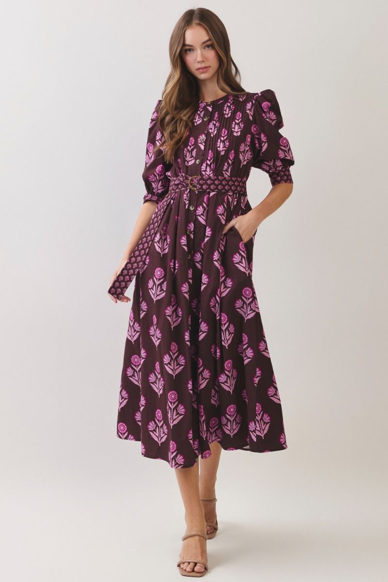 WILDFLOWER MOCHA DRESS - Gopher Lane Boutique & Gifts